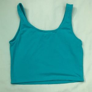Blue cropped tank top